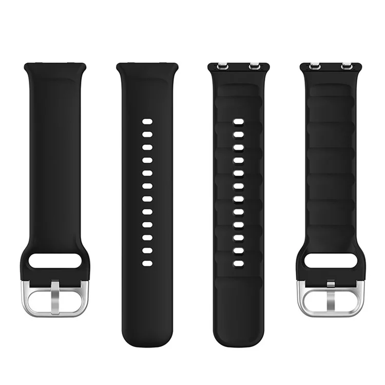 Cinta de Relógio Inteligente de Silicone Sólido Ajustável para Oppo Watch 2 46mm - Preto