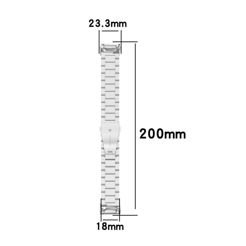 3 Perler Rustfrit Stål Smartwatch Rem Metal Armbånd Udskiftning til Fitbit Charge 6 / 5 - Sølv