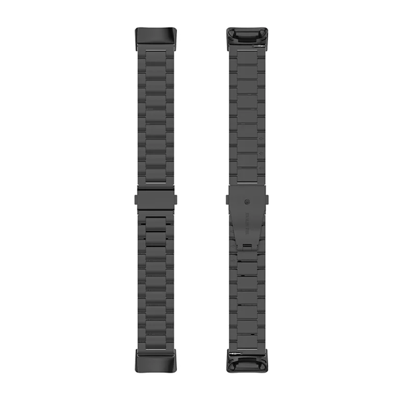 Stylish 3-Bead Stainless Steel Wrist Strap Replacement Smart Watch Band for Fitbit Charge 6 / 5 - Black