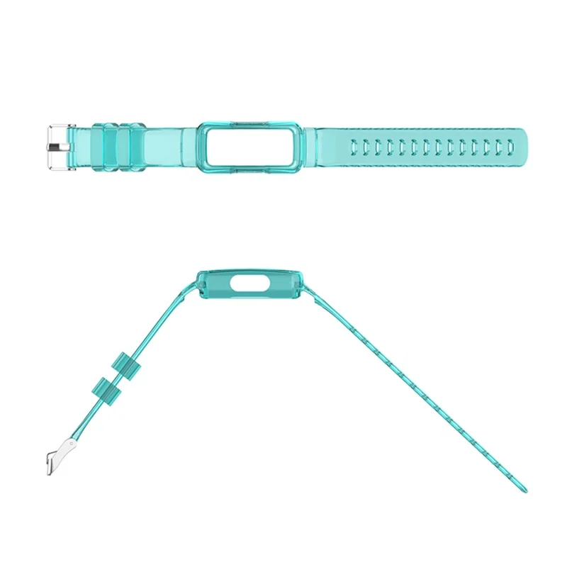 Transparent TPU Watch Case Protector + Adjustable Watch Band for Fitbit Luxe/Inspire HR/Ace 2 3 - Transparent Blue
