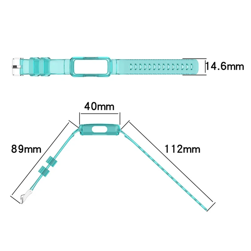 Transparent TPU Watch Case Protector + Adjustable Watch Band for Fitbit Luxe/Inspire HR/Ace 2 3 - Transparent Blue