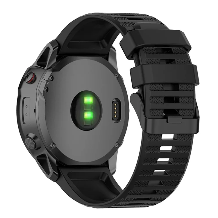 22mm Regolabile a Colore Solido Silicone Orologio da Polso Per Orologio Per Garmin Fenix ​​3 5 6 7 / Discesa G1 / Precursore 935 / 945 / 955 - Nero