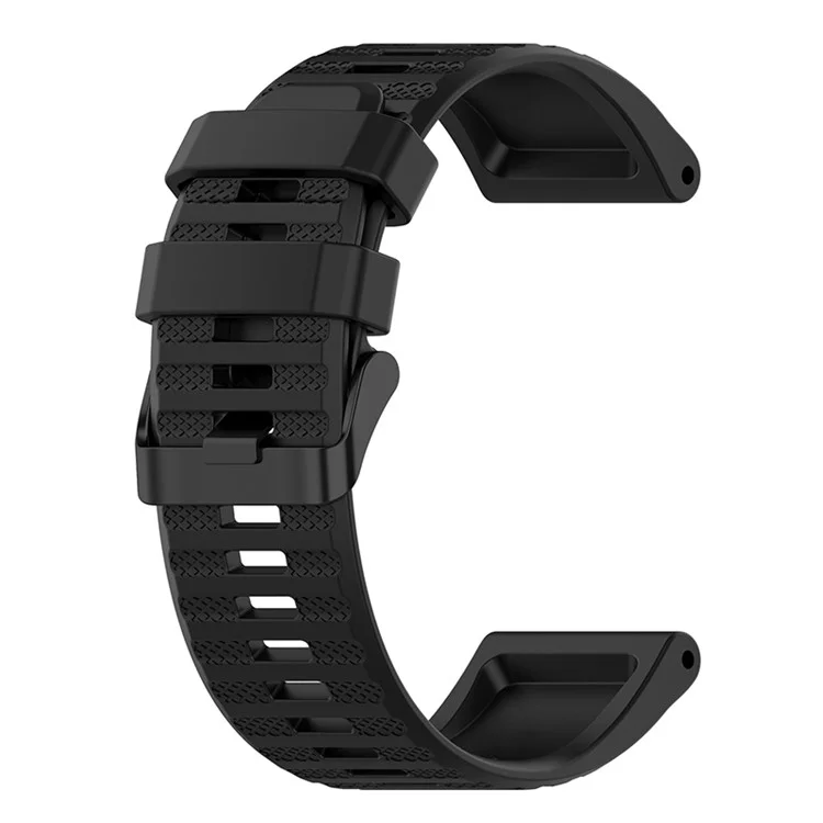 22mm de Cor de Silicone de Cor Sólida Ajustável 22mm Para Garmin Fenix ​​3 5 6 7 / Descida G1 / Forerunner 935 / 945 / 955 - Preto