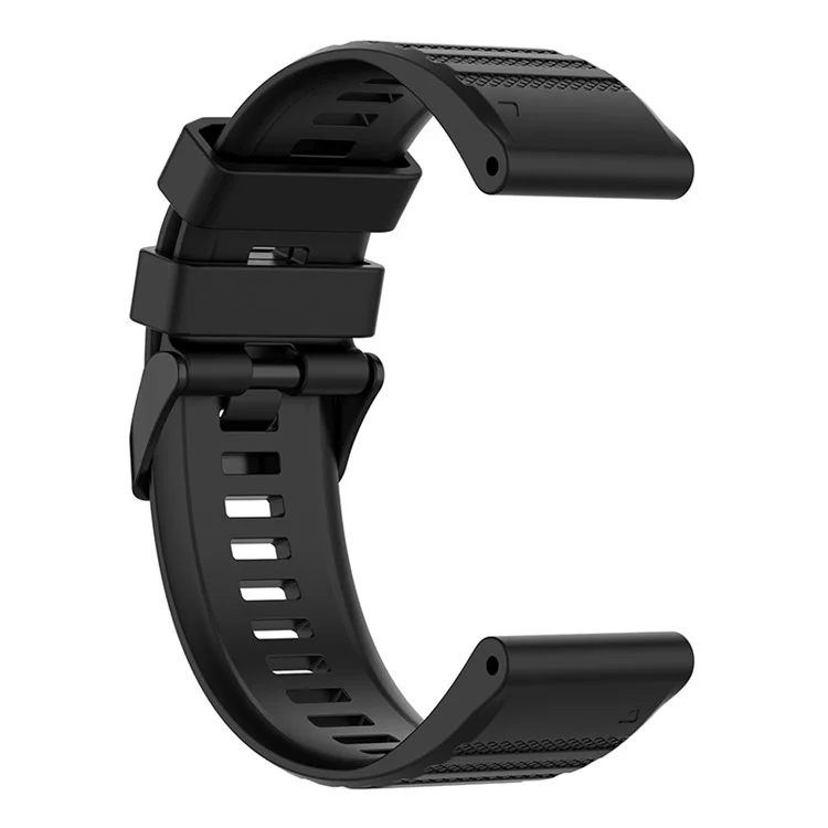 22mm de Cor de Silicone de Cor Sólida Ajustável 22mm Para Garmin Fenix ​​3 5 6 7 / Descida G1 / Forerunner 935 / 945 / 955 - Preto