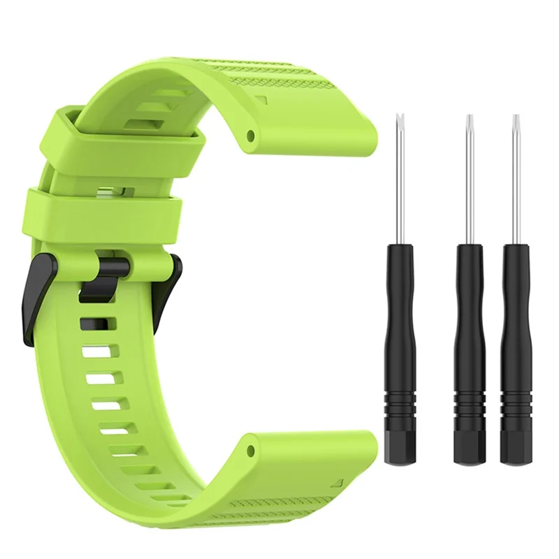 22mm Solid Color Silicone Watch Strap Wrist Band for Garmin Forerunner 570 47mm / Fenix 3 5 6 7 / Descent G1 / Forerunner 935 / 945 / 955 - Green