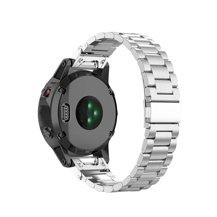 Pour Garmin Fenix 8 / E 47mm / 7 / 6 / 5 / 5 Plus / Forerunner935 / Forerunner 945 / Approach S60 22mm 304 Acier Inoxydable 3-Perle Bracelet de Montre de Rechange - Argent