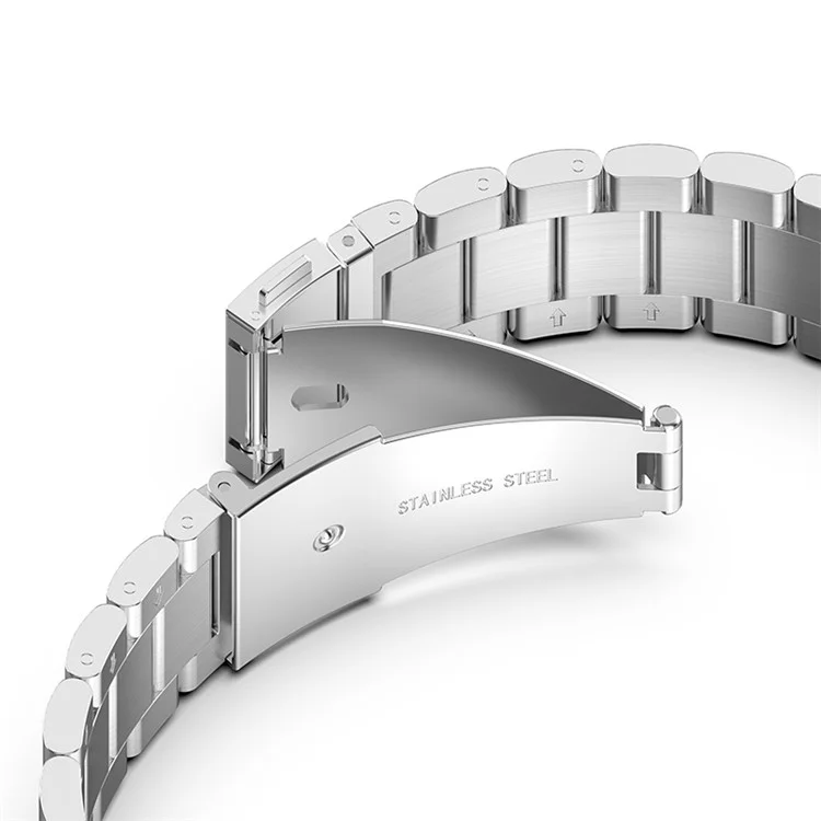 Pour Garmin Fenix 8 / E 47mm / 7 / 6 / 5 / 5 Plus / Forerunner935 / Forerunner 945 / Approach S60 22mm 304 Acier Inoxydable 3-Perle Bracelet de Montre de Rechange - Argent