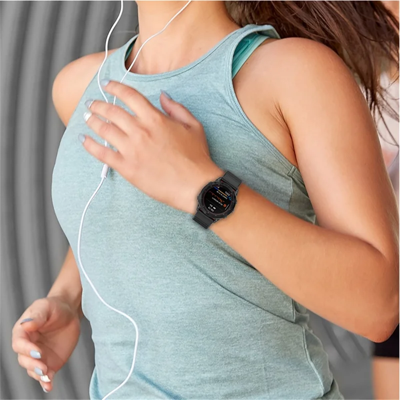 For Garmin Fenix 7X 26mm Wrist Band Dual Color Silicone Adjustable Replacement Watch Strap - Black/Red