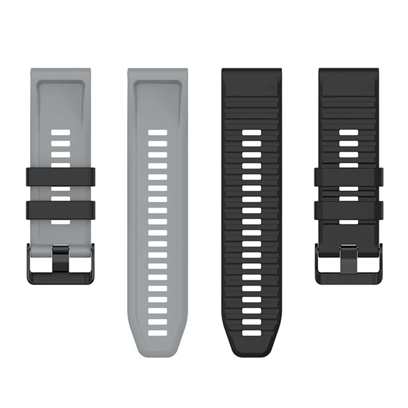 For Garmin Fenix 7X 26mm Wrist Band Dual Color Silicone Adjustable Replacement Watch Strap - Black/Grey