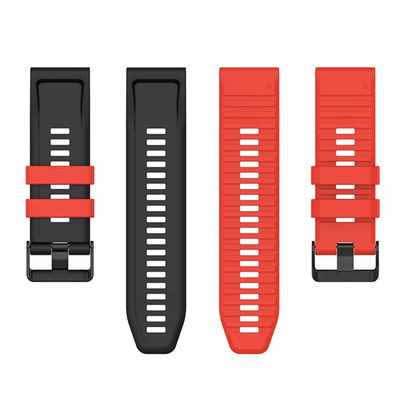 For Garmin Fenix 7X 26mm Wrist Band Dual Color Silicone Adjustable Replacement Watch Strap - Red/Black