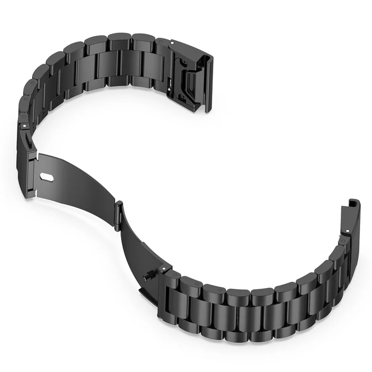 For Garmin Fenix 7/6 GPS/5 Stainless Steel Watch Strap 22mm Quick Release Watchband with Folding Clasp - Black