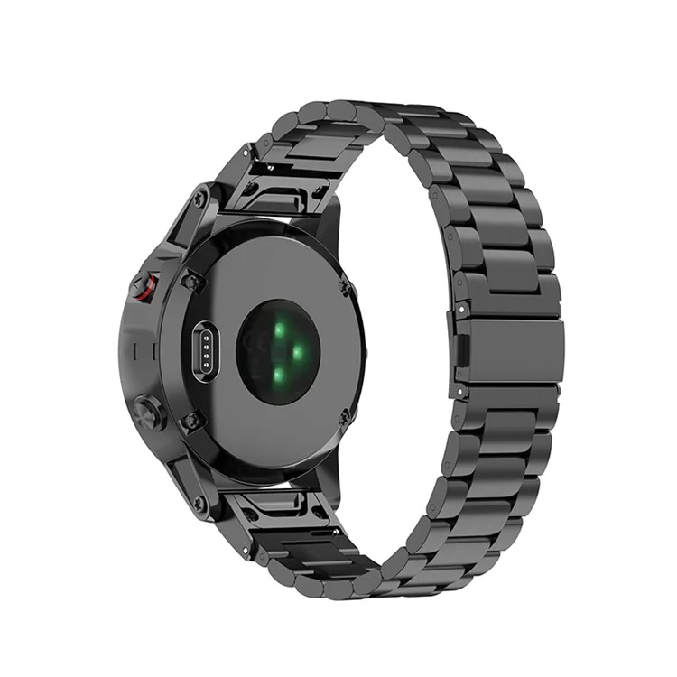 For Garmin Fenix 7S/6S/6S Pro/5S/5S Plus 20mm Stainless Steel Watch Strap Quick Release Replacement Watch Band with Folding Clasp - Black