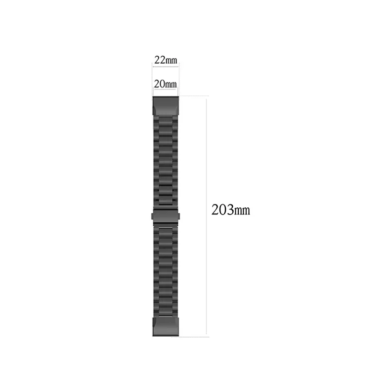 For Garmin Fenix 7S/6S/6S Pro/5S/5S Plus 20mm Stainless Steel Watch Strap Quick Release Replacement Watch Band with Folding Clasp - Black