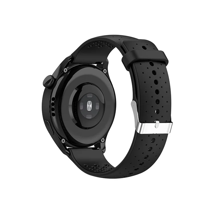 Per Huawei Watch GT Runner/GT3 46mm/GT 2 46mm Strap in Silicone Cinghia da Polso a Rilascio Quick Release Con Buchi Traspiranti Per Sports Watch - Nero