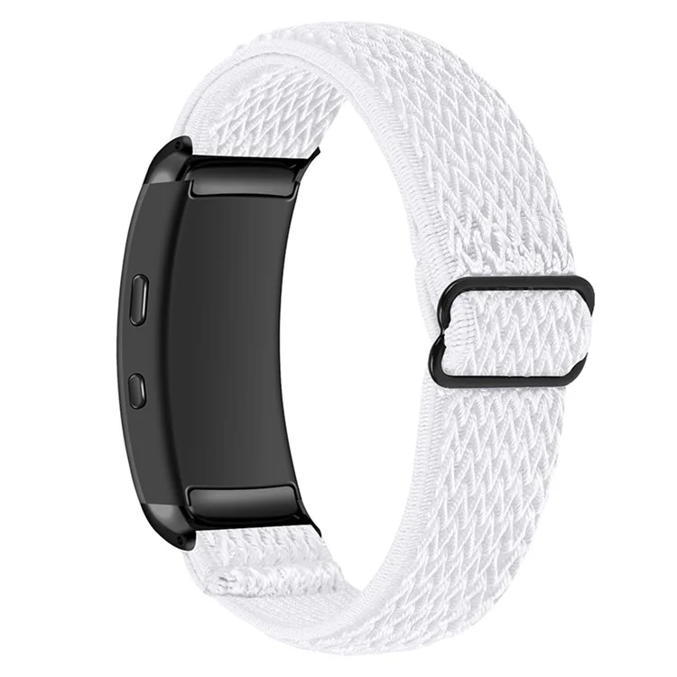 For Samsung Gear Fit2 SM-R360 Nylon Woven Watch Strap Replacement Adjustable Wrist Band - White