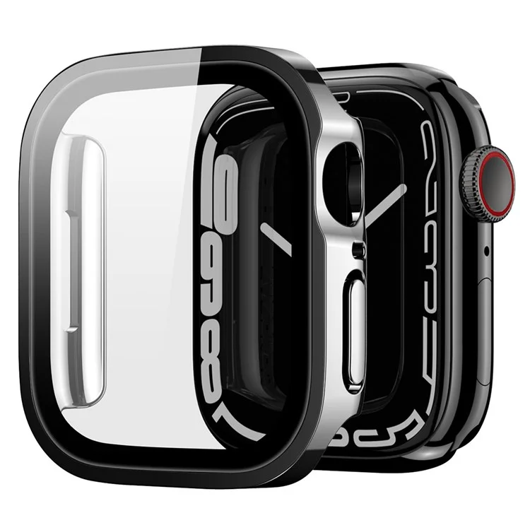 DUX DUCIS For Apple Watch Series 4 / 5 / 6 44mm / SE 44mm / SE (2022) 44mm Electroplating Hard PC Case with Screen Protector Scratch Resistant Smart Watch Case - Black