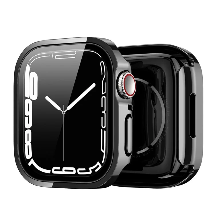 DUX DUCIS For Apple Watch Series 4 / 5 / 6 44mm / SE 44mm / SE (2022) 44mm Electroplating Hard PC Case with Screen Protector Scratch Resistant Smart Watch Case - Black