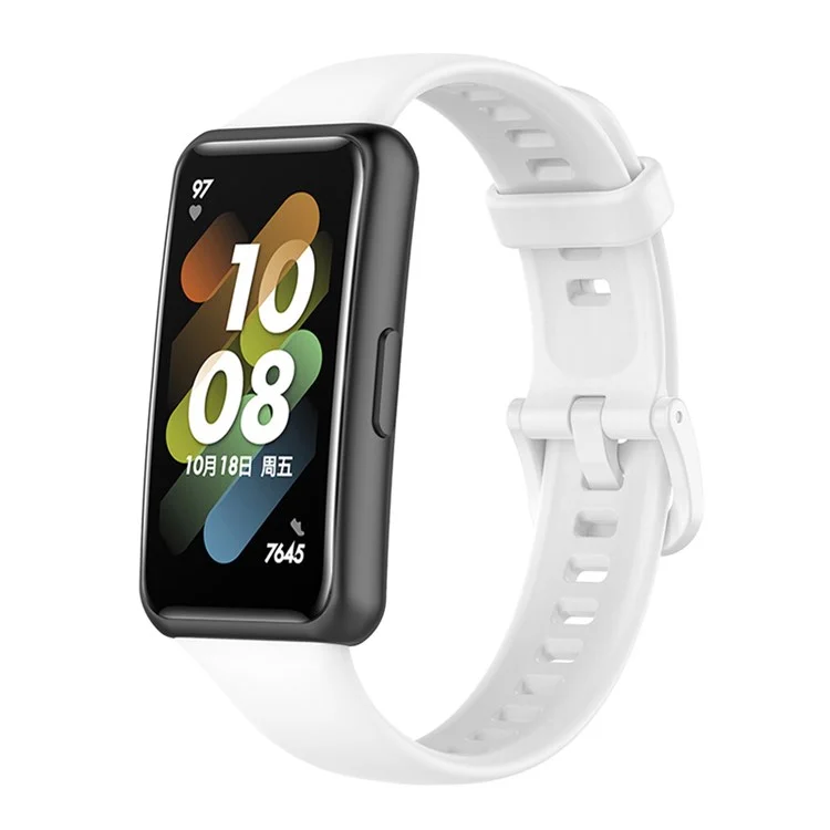 Pour Huawei Band 7 Anti-scratch Soft Silicone Watch Band Remplacement Bracelet - Blanc