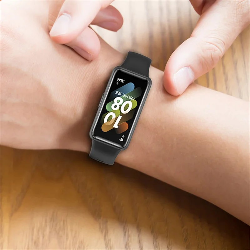 For Huawei Band 7 Anti-scratch Soft Silicone Watch Band Replacement Wrist Strap - Pink