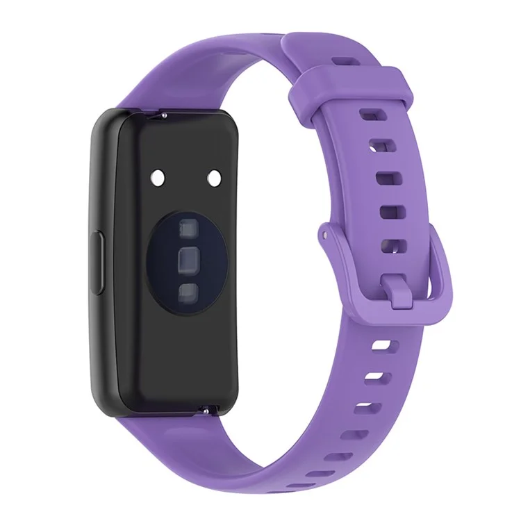 For Huawei Band 7 Anti-scratch Soft Silicone Watch Band Replacement Wrist Strap - Purple
