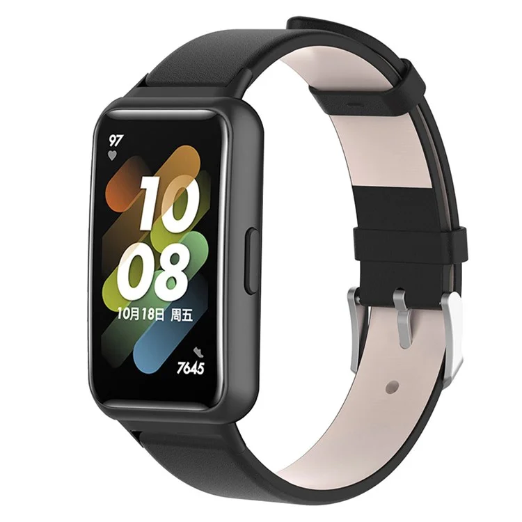 Für Huawei Band 7 / Honor Band 7 TPE Quick Release Armband Sportarmbanduhr Armband Ersatz mit Schnalle - Schwarz