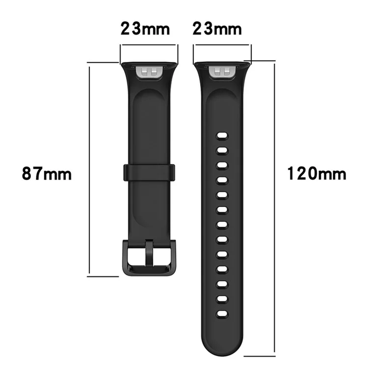 For Xiaomi Mi Band 7 Pro TPE Watch Band Quick Release Wrist Strap for Sports Watch Replacement Accessories - Black