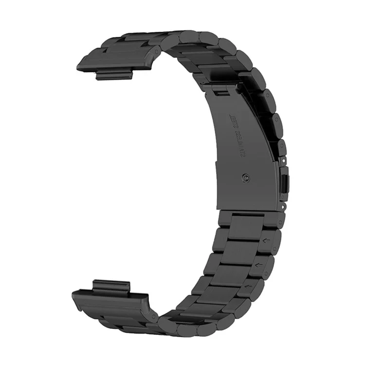 Bracelet de montre en acier inoxydable pour Huawei Watch Fit 2, boucle pliante à trois perles, bracelet de rechange pour poignet - noir
