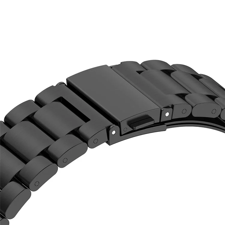 Bracelet de montre en acier inoxydable pour Huawei Watch Fit 2, boucle pliante à trois perles, bracelet de rechange pour poignet - noir