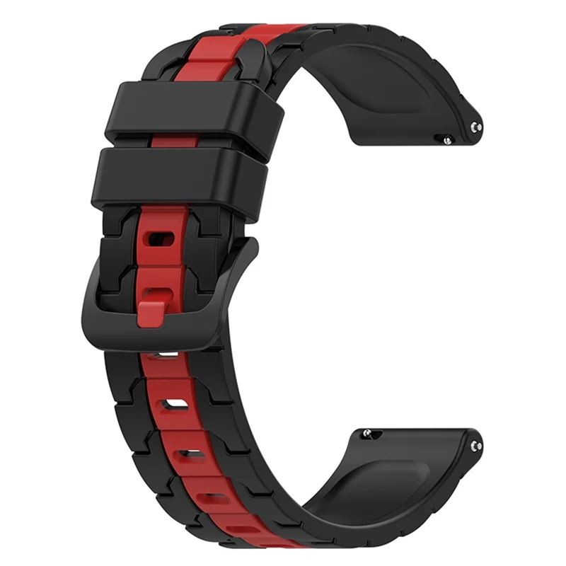 Para Garmin Forerunner 255 / Vivoactive Chain Design Silicone Watch Band 22mm Substituição Pulseira de Pulso - Preto / Vermelho