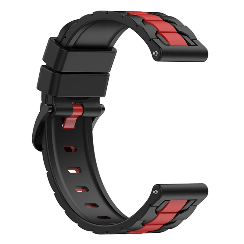 Para Garmin Forerunner 255 / Vivoactive Chain Design Silicone Watch Band 22mm Substituição Pulseira de Pulso - Preto / Vermelho