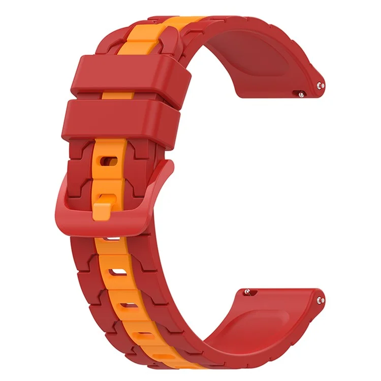 For Huawei Watch 3 / Watch GT 3 46mm Stylish Chain Design Silicone Strap 22mm Dual Color Adjustable Watch Band - Red / Yellow
