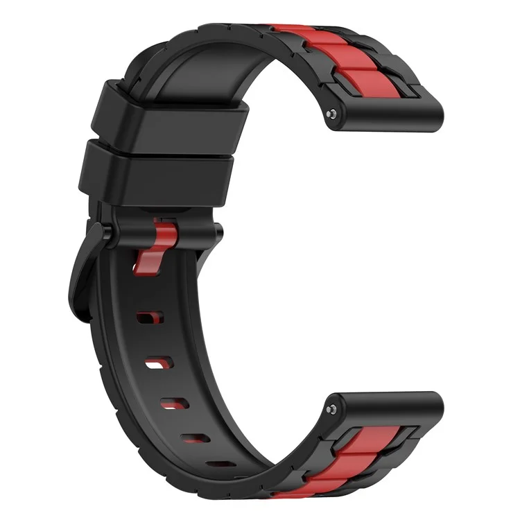 Para a Ignição Polar / Ignite 2 / Unir 20 mm de Forma de Forma de Corrente Silencip Sirep de Cor de Reposição de Cores Dupla Banda de Relógio - Preto / Vermelho