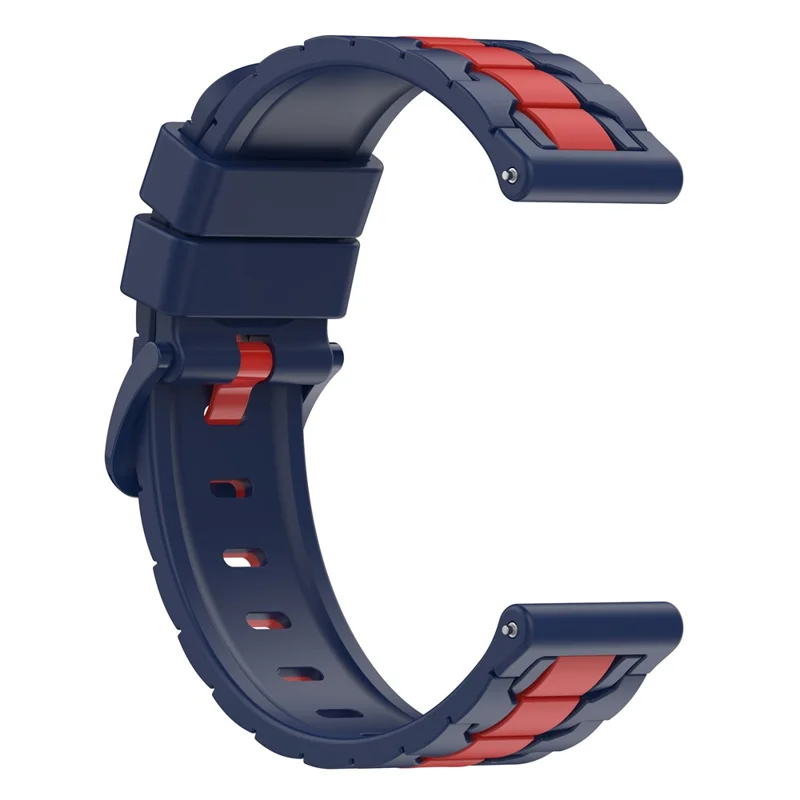 For Polar Ignite / Ignite 2 / Unite 20mm Chain Shape Design Silicone Strap Dual Color Replacement Watch Band - Navy Blue / Red