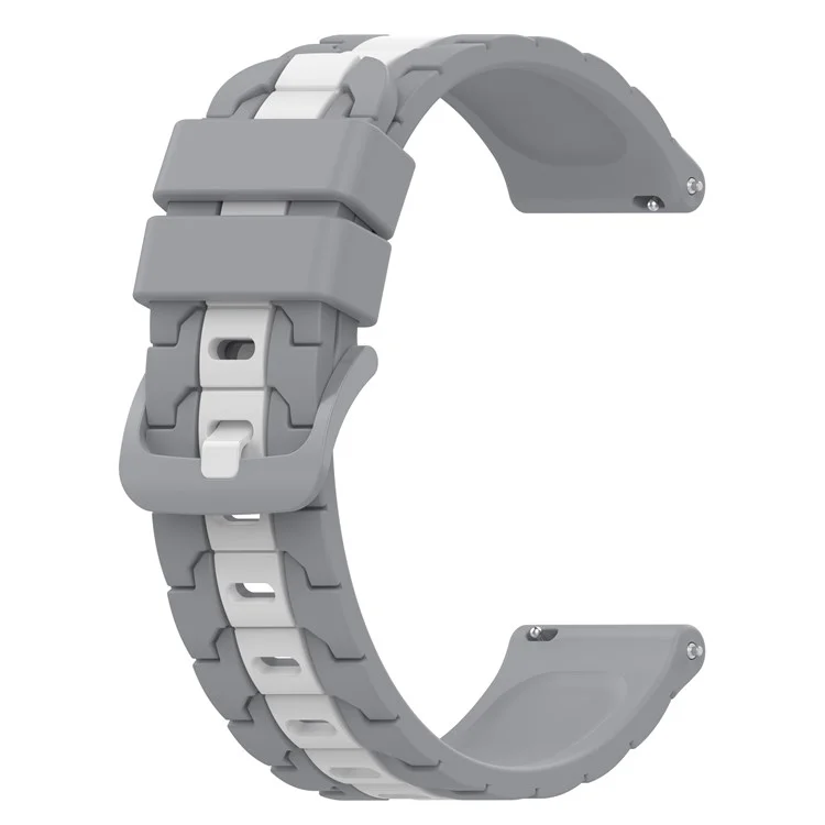 For Polar Ignite / Ignite 2 / Unite 20mm Chain Shape Design Silicone Strap Dual Color Replacement Watch Band - Grey / White