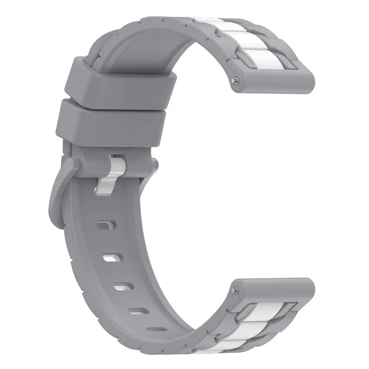 For Polar Ignite / Ignite 2 / Unite 20mm Chain Shape Design Silicone Strap Dual Color Replacement Watch Band - Grey / White