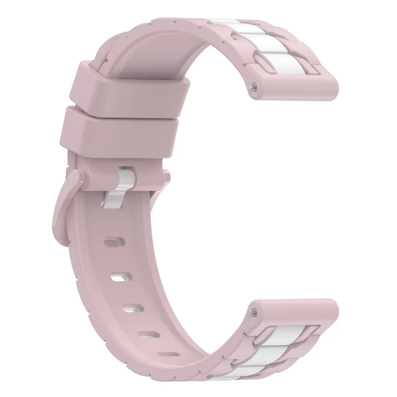 For Polar Ignite / Ignite 2 / Unite 20mm Chain Shape Design Silicone Strap Dual Color Replacement Watch Band - Pink / White