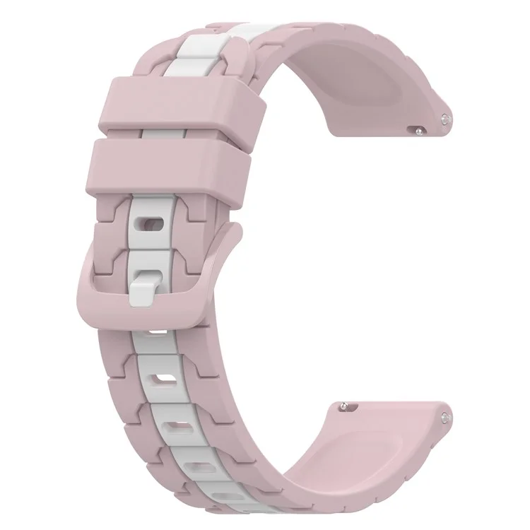 For Polar Grit X / Vantage M Dual Color Chain Design Smartwatch Strap 22mm Adjustable Silicone Wrist Band - Pink / White