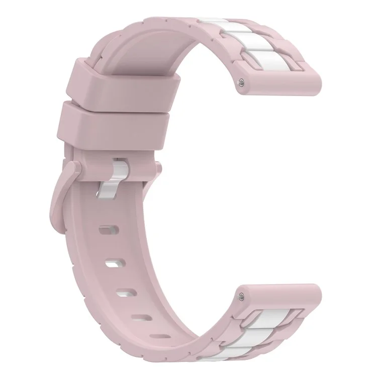 For Polar Grit X / Vantage M Dual Color Chain Design Smartwatch Strap 22mm Adjustable Silicone Wrist Band - Pink / White