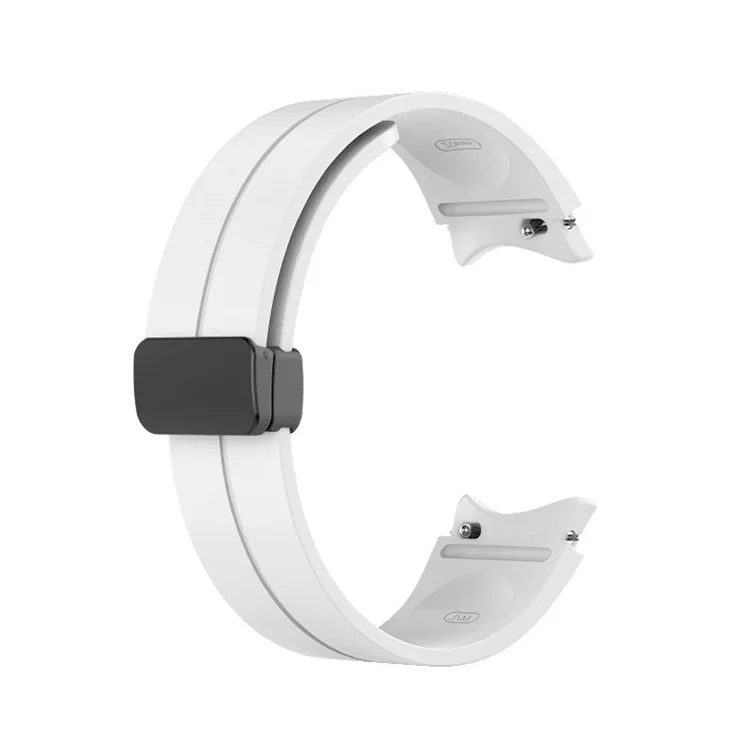 Pour Samsung Galaxy Watch6 40 mm / 44 mm / Watch6 Classic 43 mm / 47 mm / Watch 5 40 mm / 44 mm / Watch 5 Pro 45 mm Bracelet de montre en silicone de remplacement Boucle pliante Bracelet - Blanc