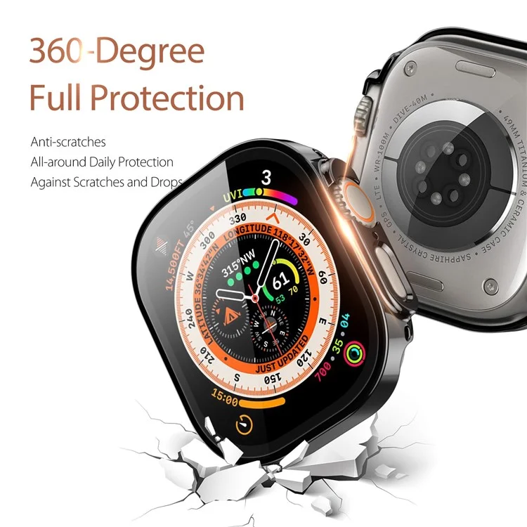 Чехол для часов DUX DUCIS Hamo Series для Apple Watch Ultra 2 49 мм / Ultra 49 мм, электрохромированный ударопрочный жесткий защитный чехол из ПК - черный