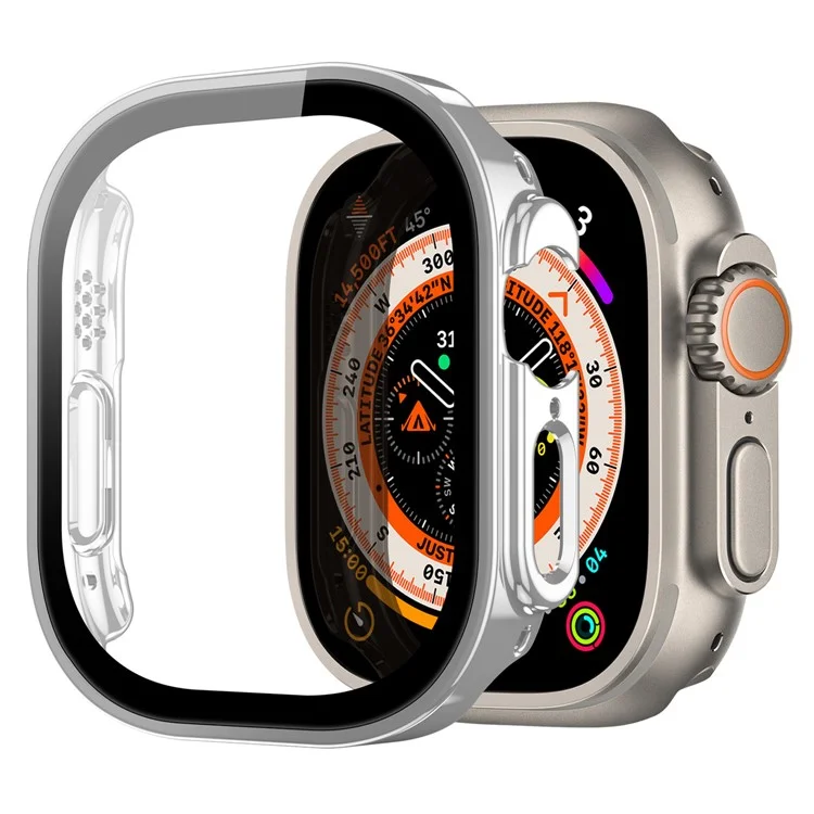 DUX DUCIS Hamo Series Watch Case for Apple Watch Ultra 2 49mm / Ultra 49mm, Electroplating Drop-proof Hard PC Protective Cover - Silver