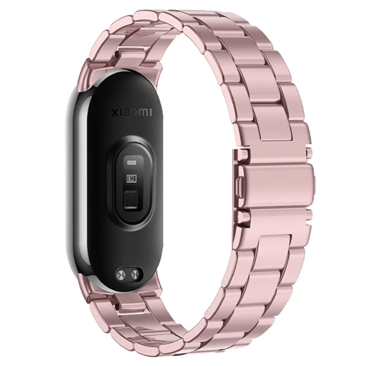 Para Xiaomi Mi Band 9 NFC / Mi Band 9 / Smart Band 8 NFC / Smart Band 8 3 Cuentas de reloj inteligente Banda de metal de repuesto para muñeca - Rosa Rosado