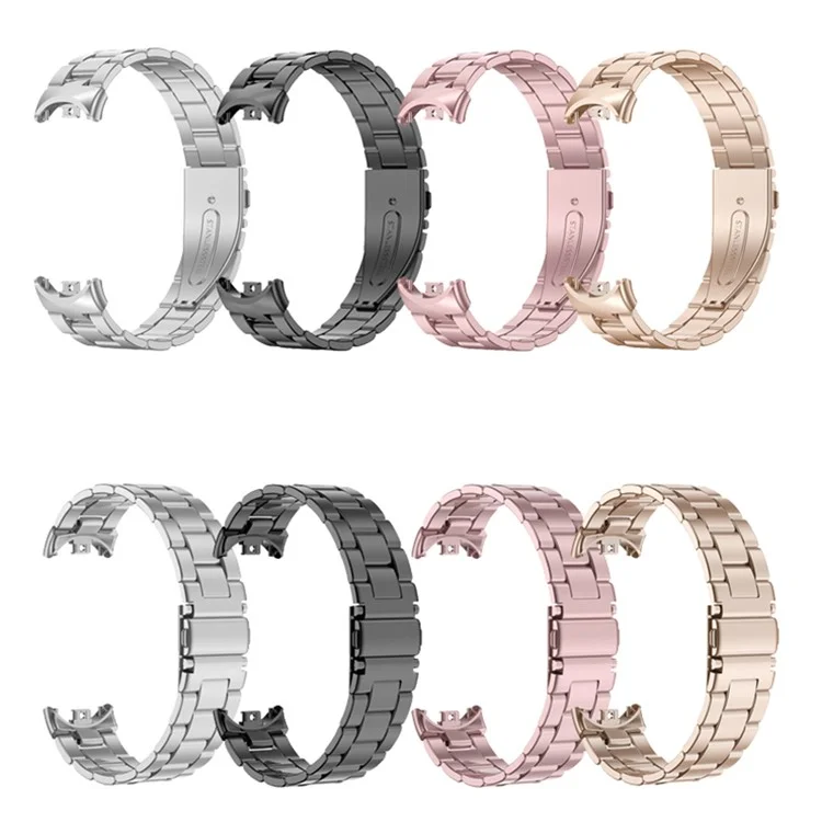 Para Xiaomi Mi Band 9 NFC / Mi Band 9 / Smart Band 8 NFC / Smart Band 8 3 Cuentas de reloj inteligente Banda de metal de repuesto para muñeca - Rosa Rosado