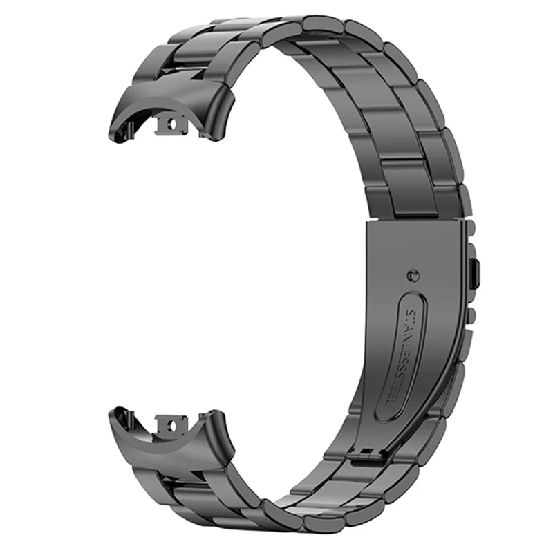 For Xiaomi Smart Band 9 NFC / 9 / 8 NFC / 8 3 Beads Smart Watch Metal Band Replacement Wrist Strap - Black