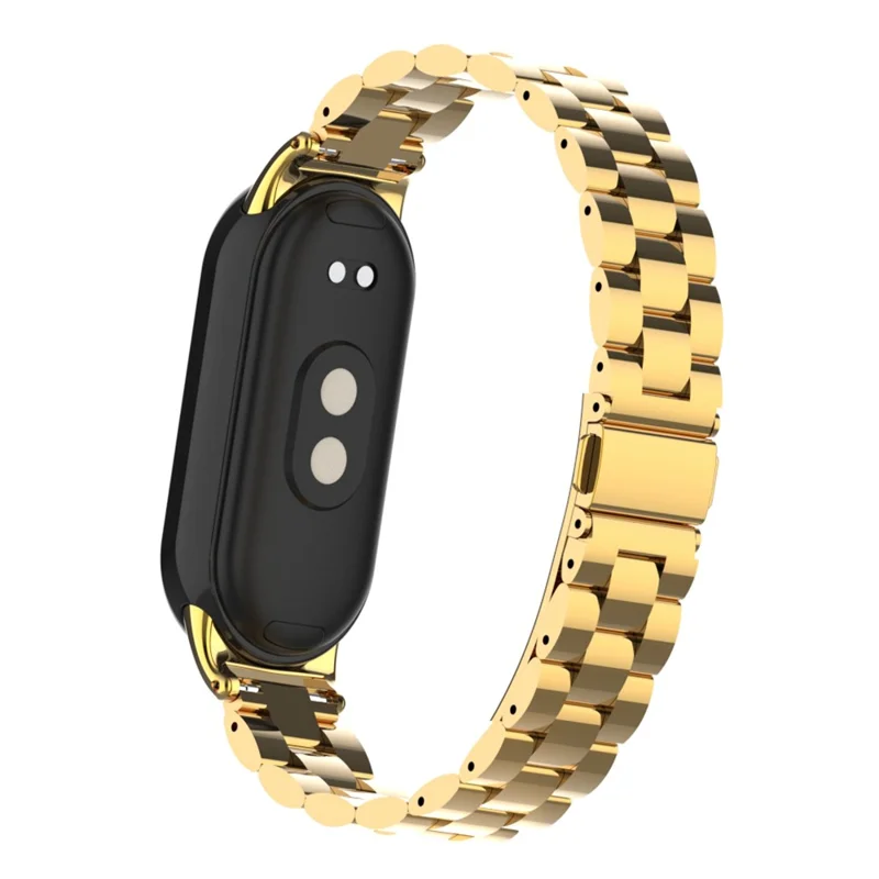 For Xiaomi Smart Band 9 NFC / 9 / 8 NFC / 8 3 Beads Smart Watch Metal Band Replacement Wrist Strap - Imitation Gold