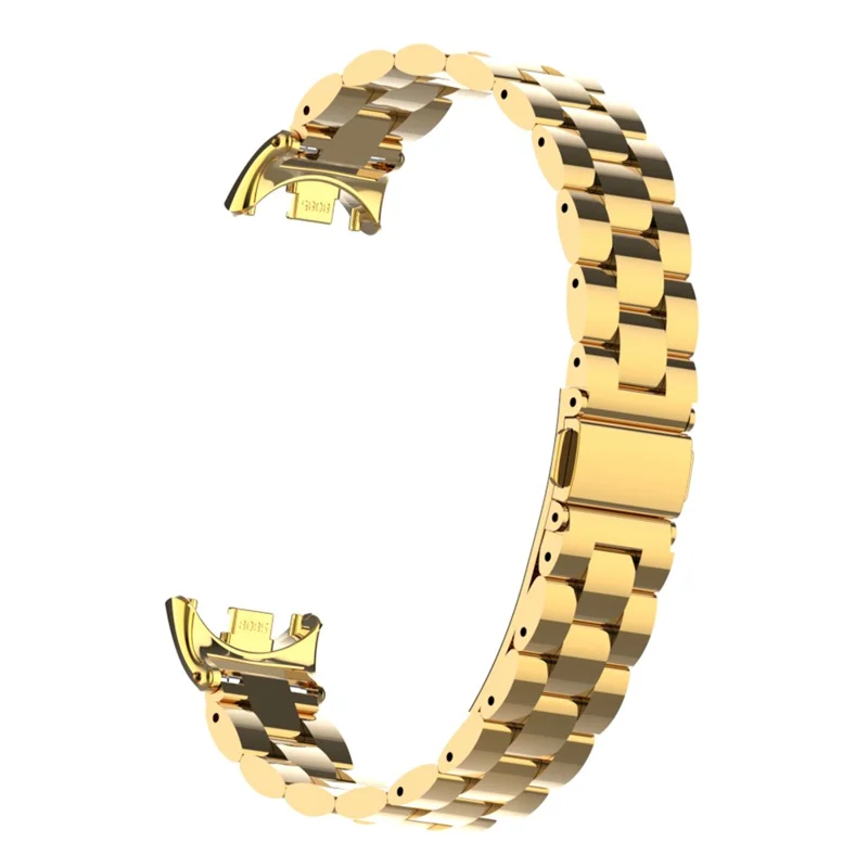 For Xiaomi Smart Band 9 NFC / 9 / 8 NFC / 8 3 Beads Smart Watch Metal Band Replacement Wrist Strap - Imitation Gold