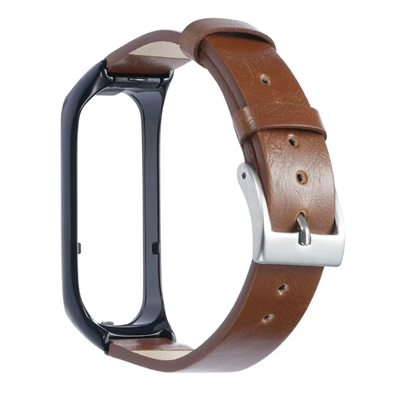 Per Samsung Galaxy Watch Fit 2 SM-R220 Cinturino con custodia in vera pelle bovina Cinturino protettivo - Nero+Marrone