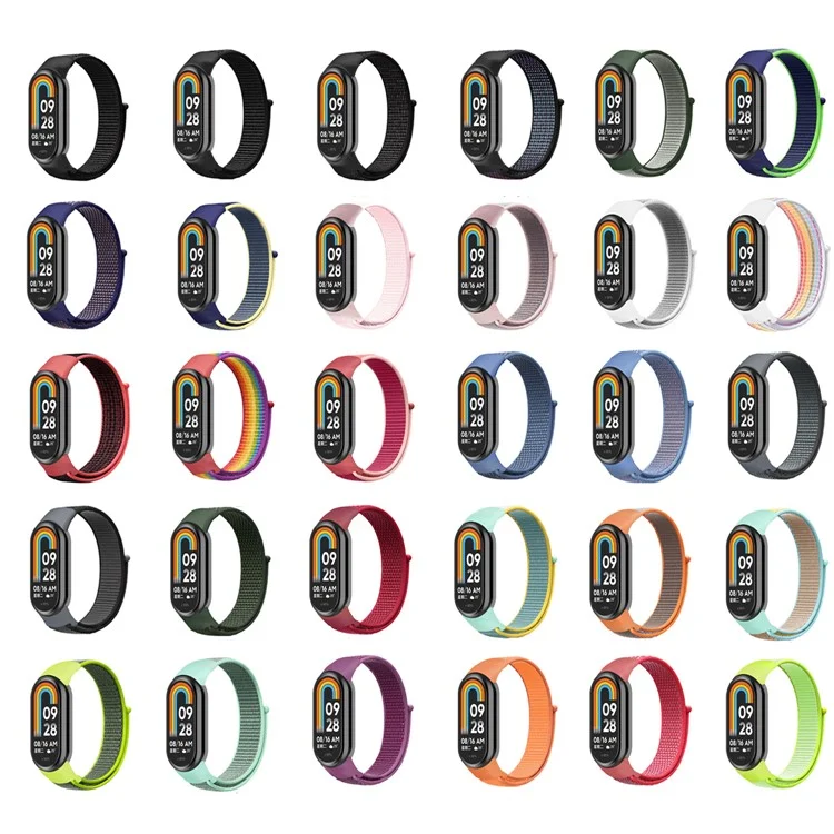 For Xiaomi Smart Band 9 NFC / 9 / 8 NFC / 8 Soft Nylon Watch Band Adjustable Sport Wrist Strap - Orange