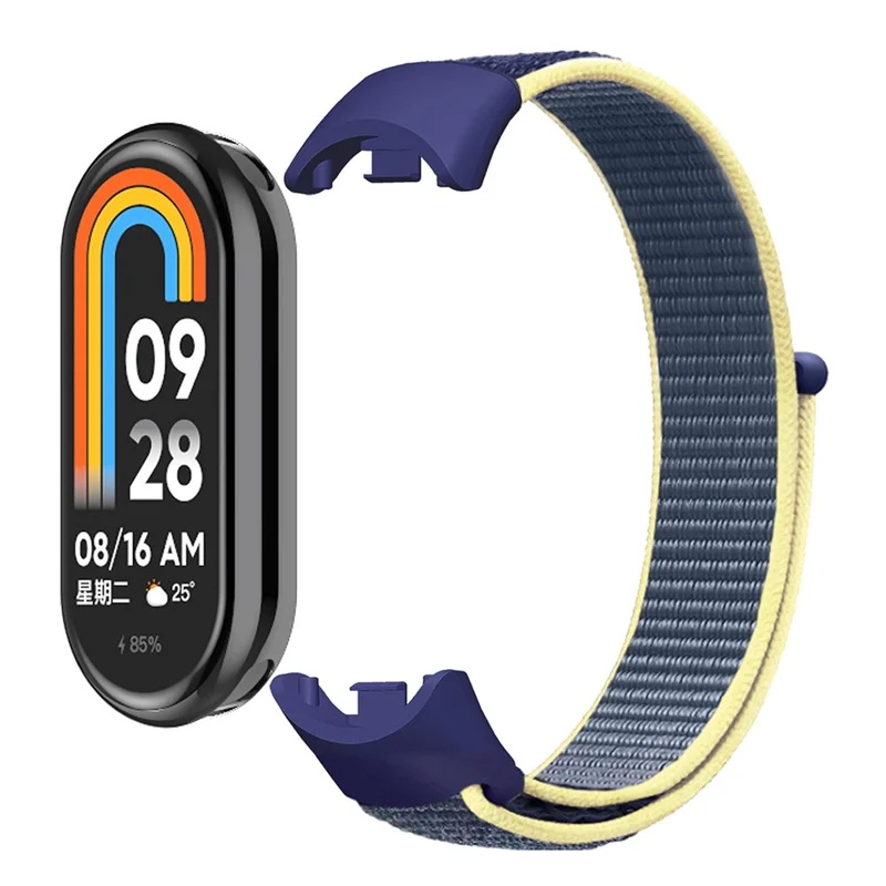 For Xiaomi Smart Band 9 NFC / 9 / 8 NFC / 8 Soft Nylon Watch Band Adjustable Sport Wrist Strap - Grape Purple