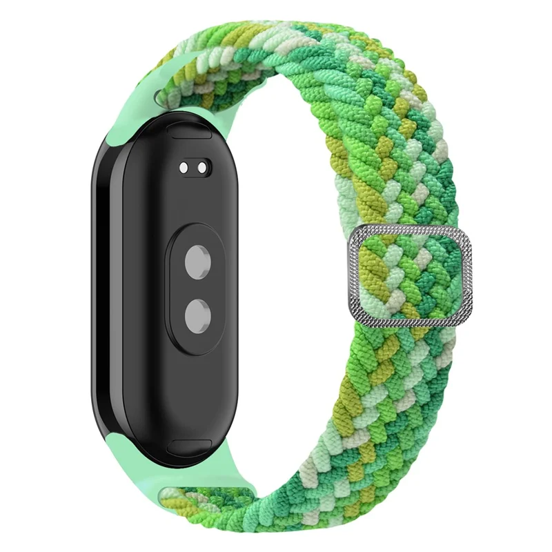 For Xiaomi Smart Band 9 NFC / 9 / 8 NFC / 8 Stretchy Nylon Watch Band Adjustable Braided Sport Strap - Colorful Green